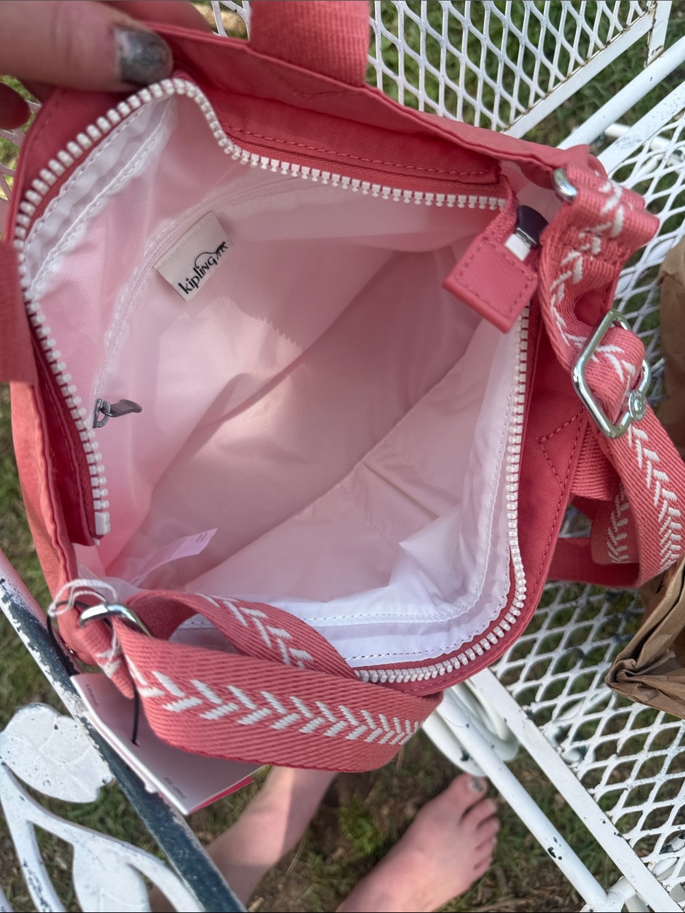 Kipling purse vintage pink tonal 100% recycled lining - Picture 3 of 6